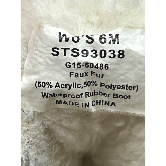 Sperry Womens Top-Sider Rip Waterproof Rubber Boots Brown Faux Fur Lined Size 6 - Picture 6 of 8